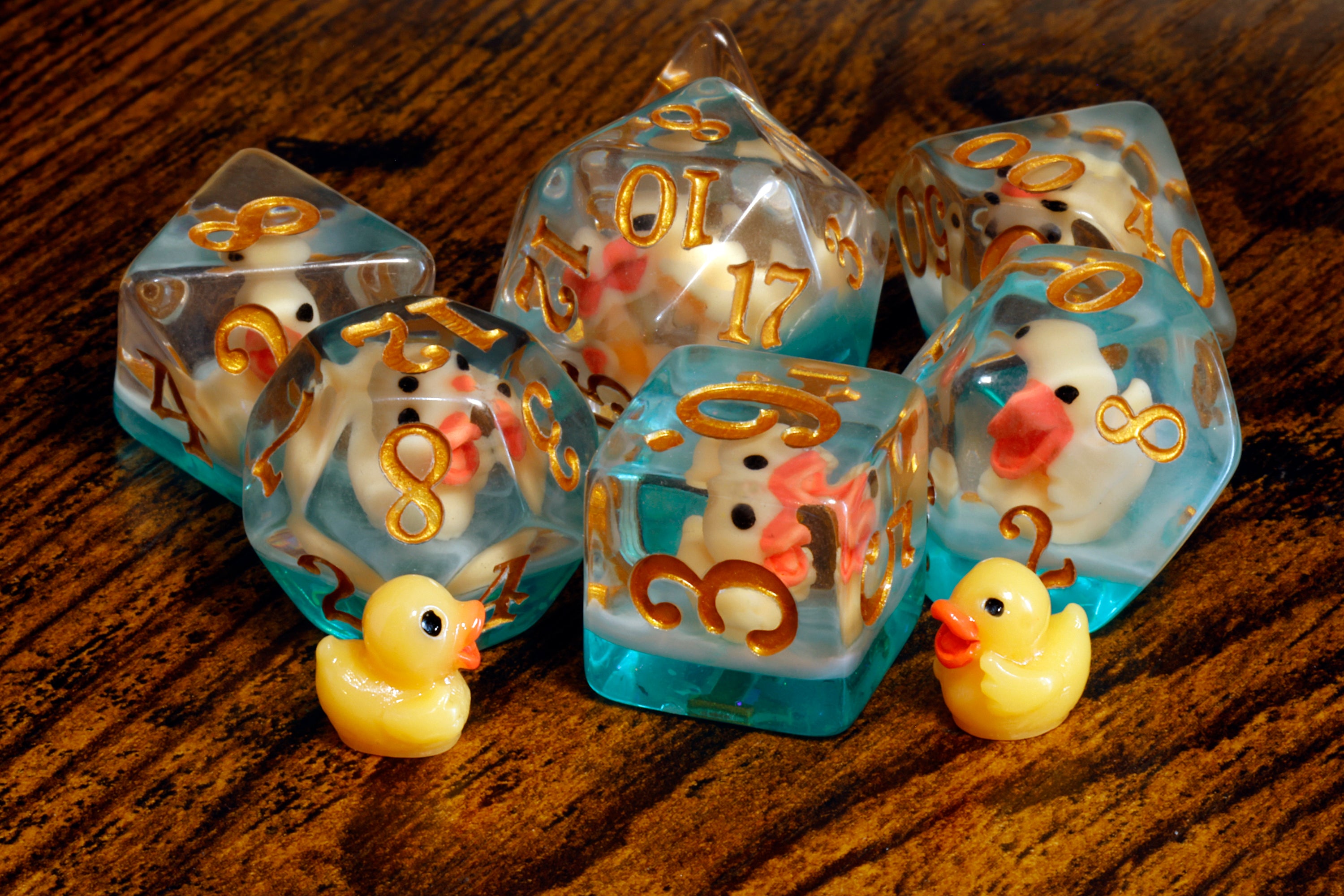 New - Yellow duck dice set