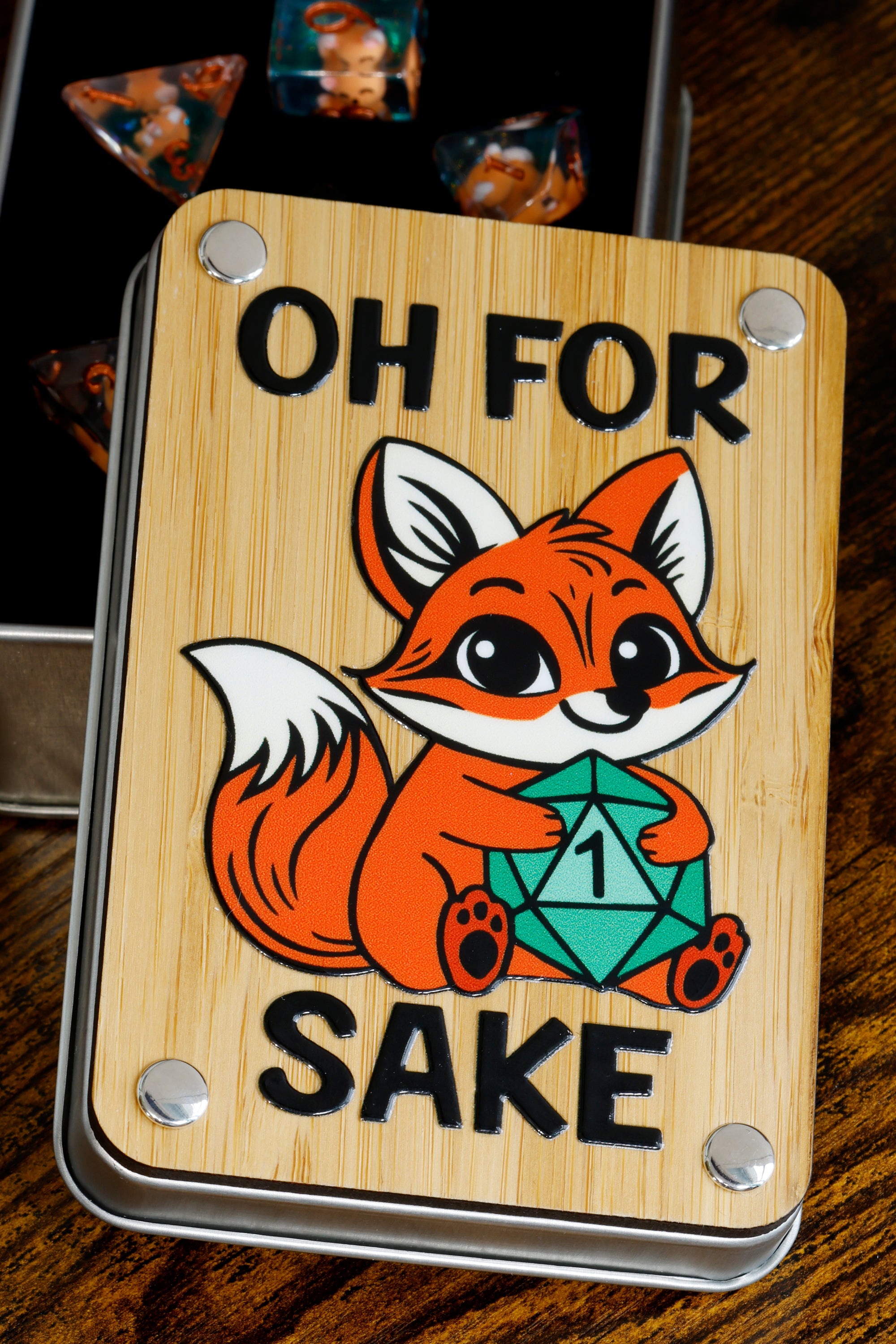 a wooden sign with a picture of a fox on it