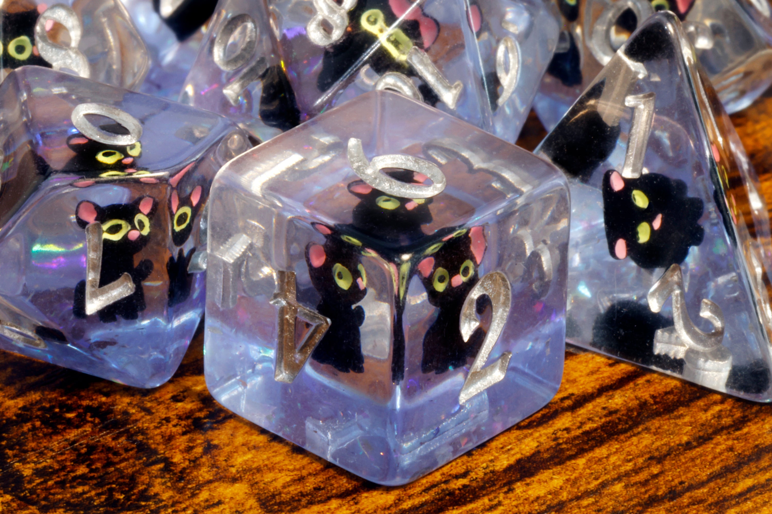 a close up of a bunch of dices on a table