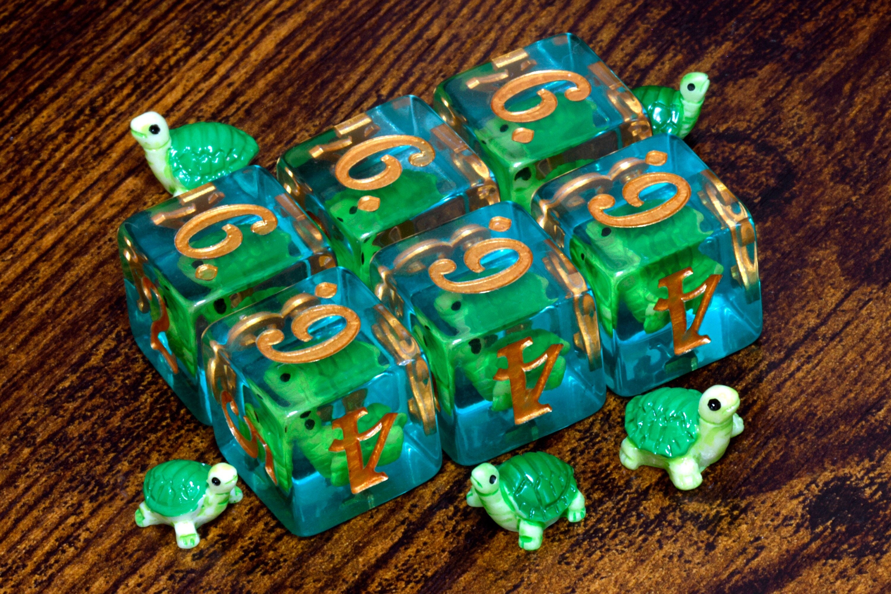 Green Turtle D6 dice